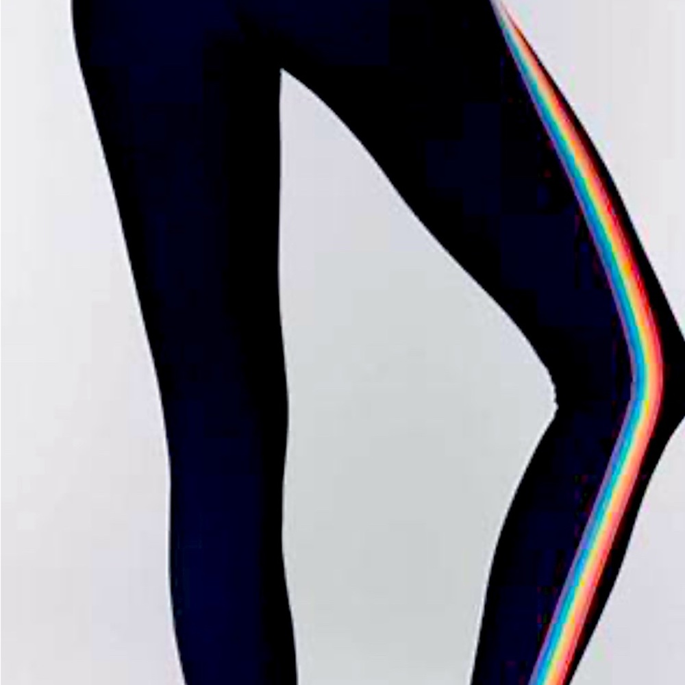 Spiritual Gangster black bra top legging set with rainbow stripe